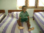 Prasads Bett im Chathura-Kinderheimin Sri Lanka 