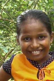 Iresha im Chathura-Kinderheim in Sri Lanka 