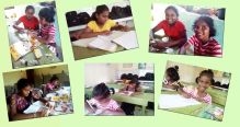 Hausaufgaben am Nachmittag im Chathura-Kinderheim 