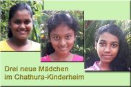 im Juli 2019 kamen drei neue Mädchen ins Chathura-Kinderheim
