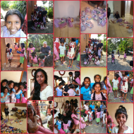 Fotocollage von Ingrids Besuch im Chathura-Kinderheim