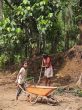 auf dem Spielplatz beim Chathura-Kinderheim wurde das Unkraut gejätet