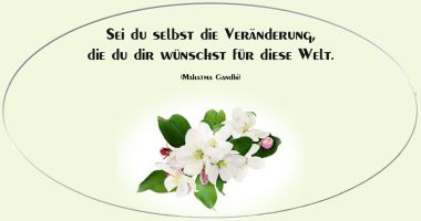 Sei du selbst die Veränderung, die du dir wünschst für diese Welt. (Mahatma Gandhi)