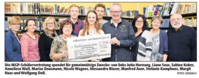 das Immanuel-Kant-Gymnasium hat 1000 Euro für das Chathura-Kinderheim gespendet. 