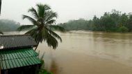 überschwemmte Reisfelder am Chathura-Kinderheim durch Starkregen