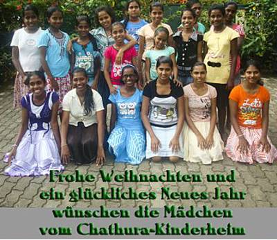 Weihnachtsgruesse aus dem Chathura-Kinderheim in Sri Lanka